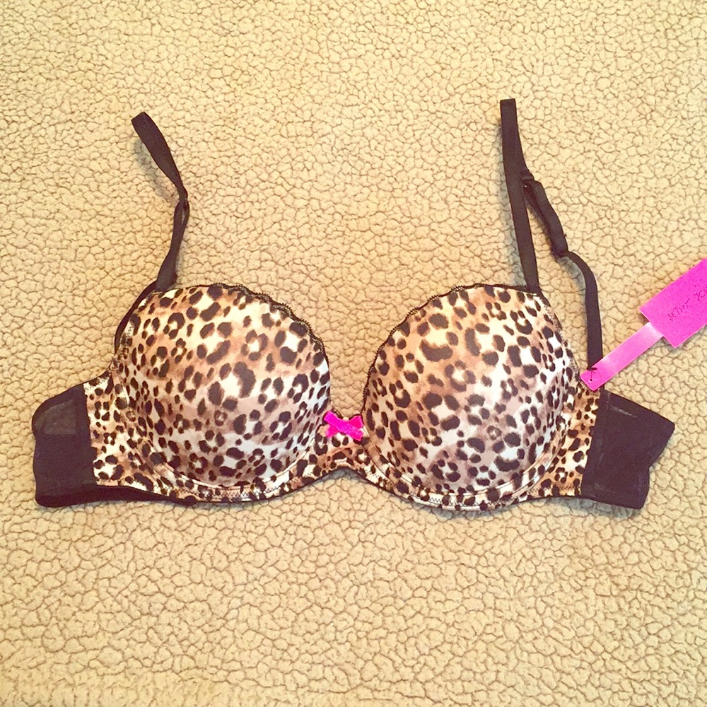 Betsey Johnson Black Cheetah Bra